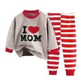 thumbnail image 1 of Caqnni Baby Boy Clothes Long Sleeve Sweatshirt Toddler Boy Fall Winter Party Sweatshirt Pullover Joggers Pants Set Children Sleepwear Sets Baby Gift Sets(Red,1-2 Years), 1 of 4