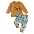 thumbnail image 1 of Caqnni Baby Boy Girl Pants Outfits Long Shirts Santa Sweatshirt Pants Xmas Fall Clothes Set (18-24 Months,Z052-Orange), 1 of 4