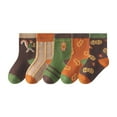 thumbnail image 1 of Caqnni Baby Boys Girls Toddlers Grips Socks 5 Pairs Kids Anti Slip Non Skid Animal Funny Cartoon Crew Breathable Cotton Socks 5 Pairs All Seasons GIFT FOR BOYS/GIRLS SOFT & COZY,3-5 Years, 1 of 2