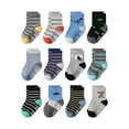 thumbnail image 1 of Caqnni Baby Boys Grips Socks 12 Pairs Kids Toddlers Infants Anti Slip Non Skid Funny Cartoon Crew Breathable Cotton Socks All Seasons SOFT & COZY Indoor&Outdoor Wear for 0-7 Years,0-1 Years, 1 of 3
