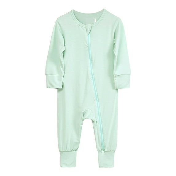 Caqnni Newborn Baby Boys's Little Girls's Stitch Flannel Zipper Warm Hooded Romper Jumpsuit Outfits Cute Fall Winter Clothes Bodysuit Jumpsuit (12,Green)