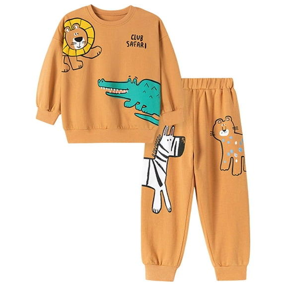 Caqnni Baby Girl Clothes Fall Winter Waffle Knit Contrast Color Sweatshirt Tops Casual Pants Set Toddler 2Pcs Outfit Fall Winter Set Pajamas & Dailywear Set (5-6 Years,Orange)