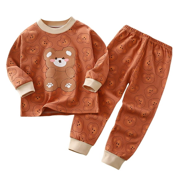 Caqnni Baby Girl Clothes Toddler Girls Winter Outfits Clothing Ruffle Top Denim Pants Jeans Cute Fall Outfit Set Loungewear (Brown,12-18 Months)