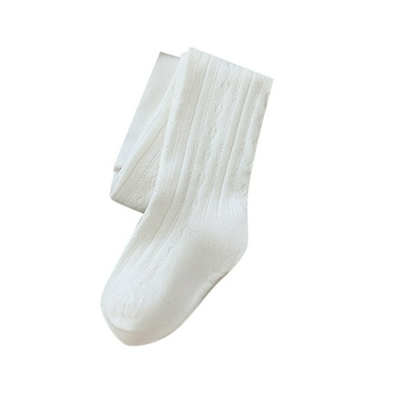 Caqnni Baby Girl Knee-High Socks Toddlers Bow Stockings Non-Slip Sock School Uniform Leggings (White,0-6 Months)
