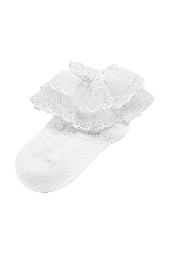 Baby Girl Socks Baby Ankle Socks Seamless Ribbed/Cable Knit Socks for Boys Toddler (White,1-2 Years)