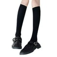 thumbnail image 1 of Caqnni Baby Girls Knee High Socks with Bow Long Stockings Toddlers Ruffled Socks School Uniform Leggings (Black,3-6 Years), 1 of 9
