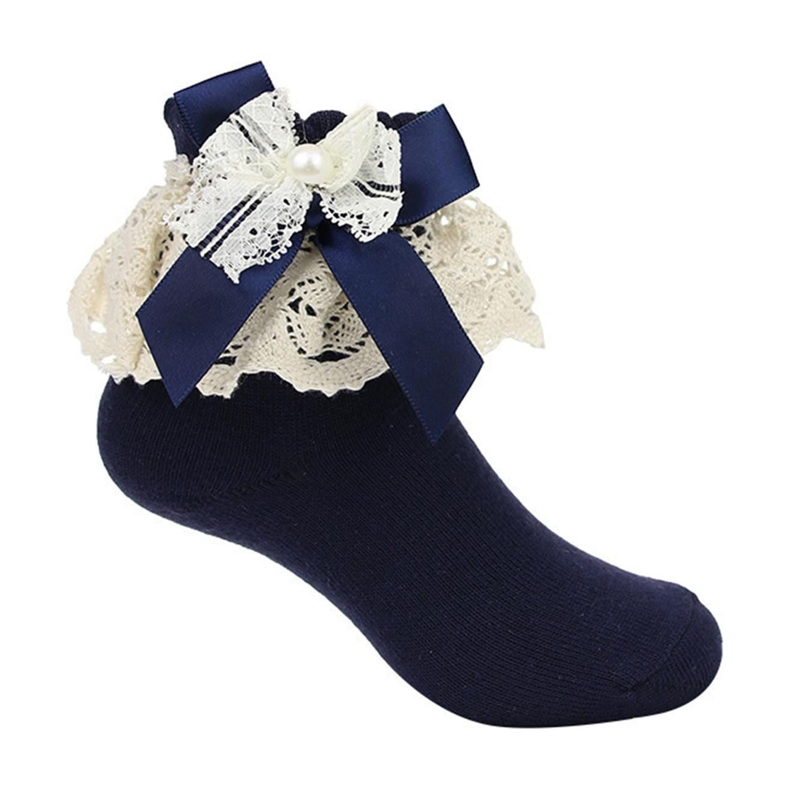 Girls Lace Ruffle Socks – 8-Pack Frilly Princess Dress Socks For Newborns, Infants & Toddlers