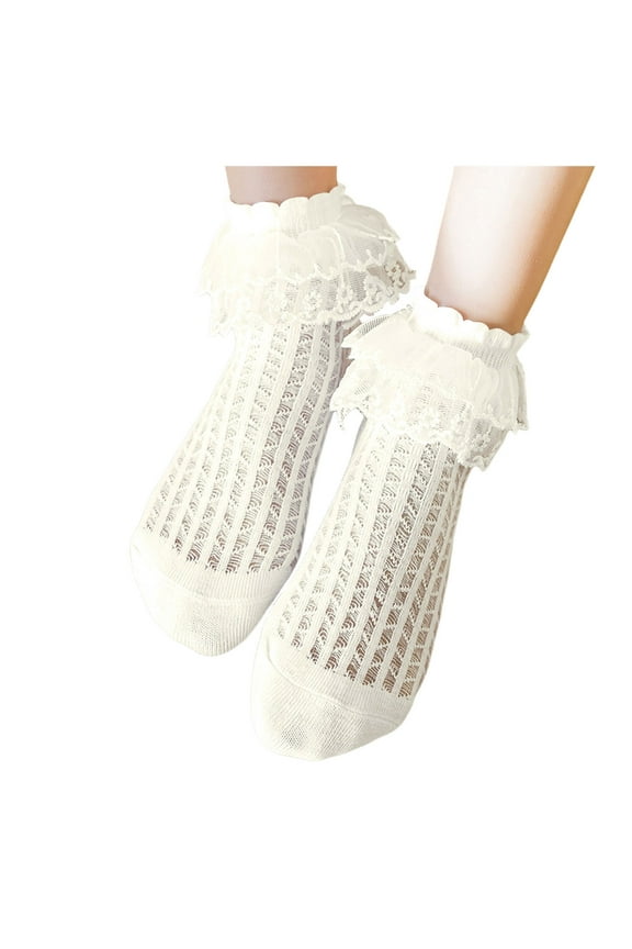 Baby Girls Ruffle Socks Toddler Bowknot Lace Tutu Socks White/Black/Gray/Pink/Multicolor Summer Ruffle Dress Socks Ruffle Lace Socks ,10-16 Years