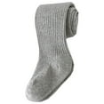 thumbnail image 1 of Caqnni Baby Little Girls Tights, Basic Plain Rib Stitch Knit Leggings Stockings Pantyhose Toddlers Fall Winter (9-12 Years,A01-Grey), 1 of 3