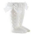 thumbnail image 1 of Caqnni Baby Socks Ankle Socks Anti-Slip Crew Floor Socks, Toddlers Girls Cute Big Bow Bubble Cotton Knee High Long Soft Cotton Dress Socks Size 0-5 years Indoor&Outdoor Wear,18-36 Months, 1 of 6