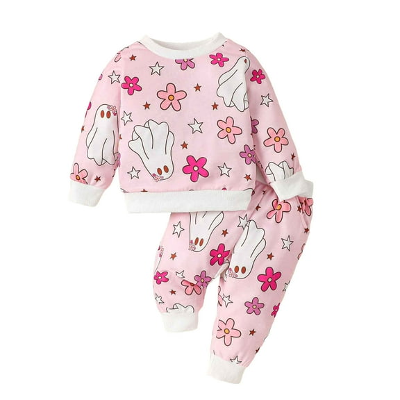 Caqnni Baby Toddler Girls Fall Winter Outfits Long Sleeve Sweatshirts Pants 2Pcs Clothes Set Girl's Winter Clothing Gift 2-piece Set，Red，2-3 Years