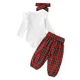 thumbnail image 1 of Caqnni Babys Color Block Elastic Waist Drawstring Spring Fall Clothing Cotton Outfit Fall Winter Set Homewear Fall Winter Outfit Pajamas & Dailywear Set（White，18-24 Months）, 1 of 8