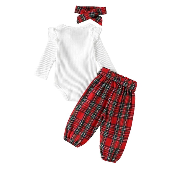 Caqnni Babys Color Block Elastic Waist Drawstring Spring Fall Clothing Cotton Outfit Fall Winter Set Homewear Fall Winter Outfit Pajamas & Dailywear Set(White,18-24 Months)