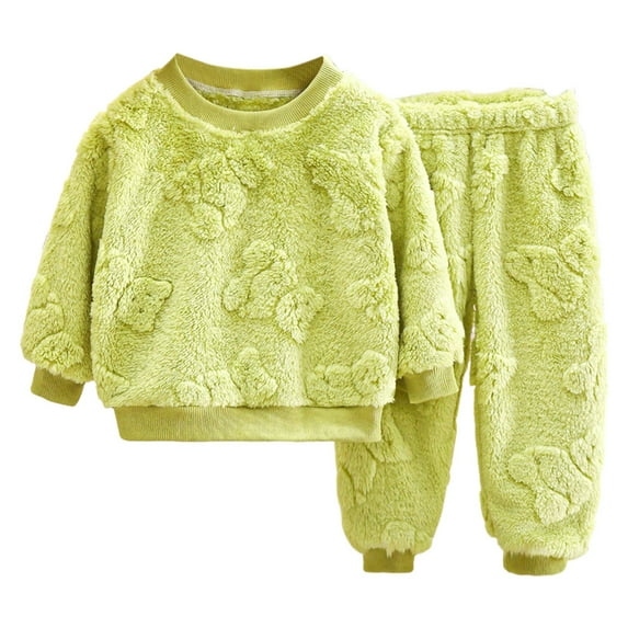 Caqnni Babys Outfits Contrast Color Toddler Boys Long Sleeve Romper Top Overall Casual Pants Set Homewear Fall Winter Outfit(Green,8-9Y)