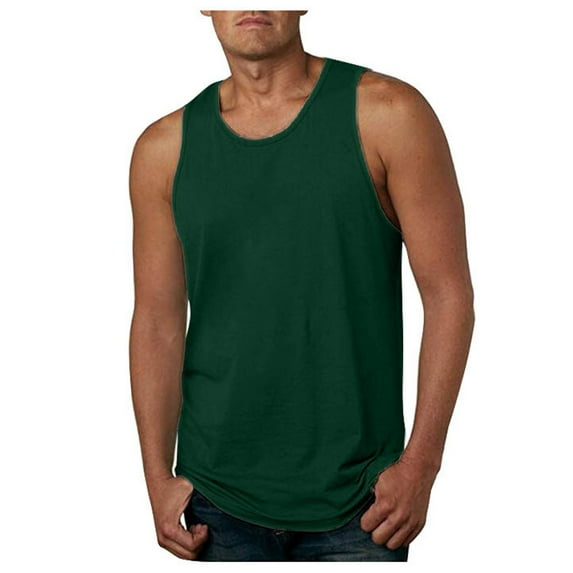 Caqnni Basic Style Classical Color Easy to Match Mens Tank-Top Muscle Shirts Running Workout Undershirt Workout Running Athletic Gym (AG,4XL)