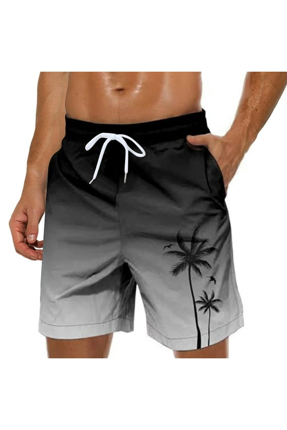 Beach Pants for Men Linen Swim Trunks Quick Dry Beach Shorts Board Shorts Swim Trunks (Z01-Grey,L)