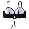 thumbnail image 1 of Caqnni Bikini Tops for Women Strappy Seashell Bikini Top Swim Tops Push Up Bathing Suit Tops for Women with Underwire Swimsuit Tops (Z18-Black,L), 1 of 7