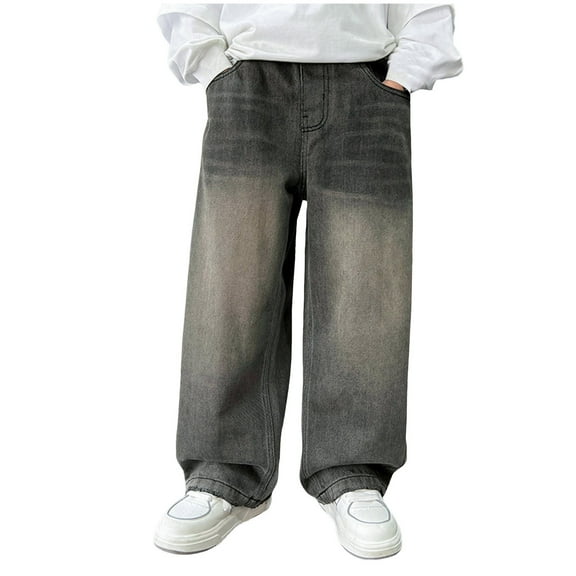 Caqnni Boys Baggy Cargo Parachute Pants Trendy Casual Parachute Pant Loose Fit Joggers with Pockets for Streetwear Teen Boys Pants Boys 9-10 Years