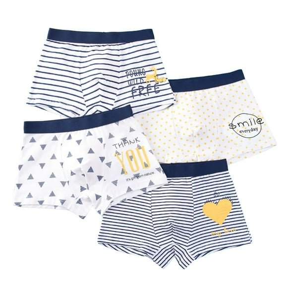 Caqnni Boys Boxer Briefs, Toddler Kids Cotton Underwear Dinosaur Printed Shorts Set 4 Pack, 2-10 Years Trained Pants for Boys size:2-3T 3-4T 4-5T 5-6years 7-8years White,4XL