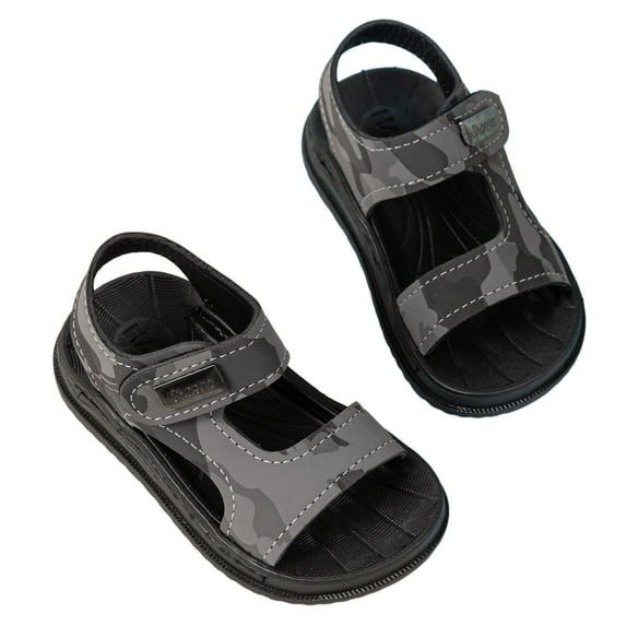 Caqnni Boys Double Adjustable Strap Lightweight Sandals (See More Colors and Sizes) Walking & Sports Shoes Boys Summer Sandals Boys Summer Adjustable Comfortable Sandals (Gray,9.5)