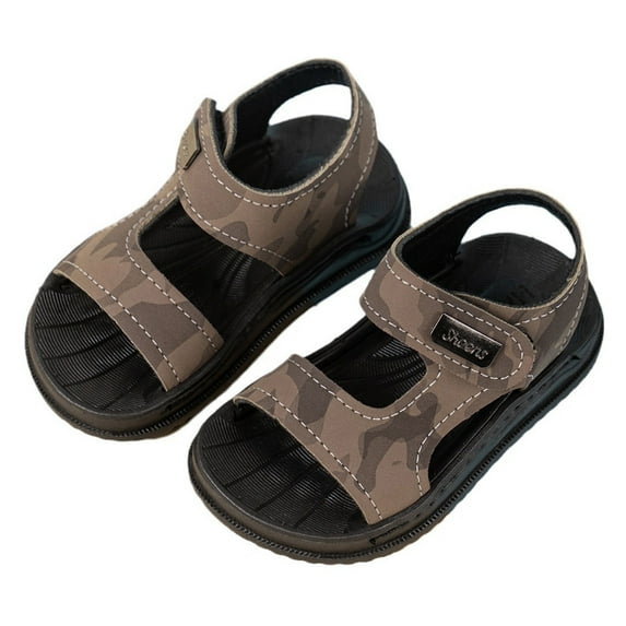 Caqnni Boys Double Adjustable Strap Lightweight Sandals (See More Colors and Sizes) Walking & Sports Shoes Boys Summer Sandals Boys Summer Adjustable Comfortable Sandals (Brown,9)