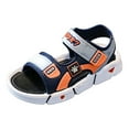 thumbnail image 1 of Caqnni Boys Double Adjustable Strap Lightweight Sandals (See More Colors and Sizes) Boys Summer Adjustable Comfortable Sandals (Orange,13.5), 1 of 5