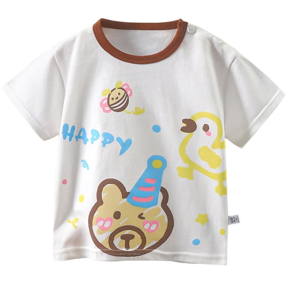 Caqnni Boys Girls Fashion Casual Front Placket Short Sleeve Henley T-Shirts Cotton Solid Color Summer Shirts Casual Wear Shirt (6-8 Months,A161-Khaki)