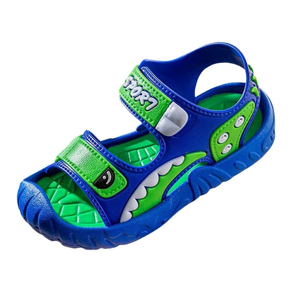Caqnni Boys Girls Outdoor Sport Sandals,Kids Closed Toe Beach Sandals, Toddler Summer Shoes Casual Sandals Beach Shoes Boys Summer Sandals (Green,6)