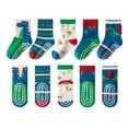 thumbnail image 1 of Caqnni Boys Girls Socks Kids Pink Crew Athletic Socks with Hearts Striped 5 Pairs for Children 4-12 Years Indoor&Outdoor Wear for 1-16 Years 5 Pairs All Seasons,3-5 Years, 1 of 2