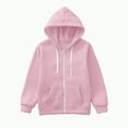 thumbnail image 1 of Caqnni Boys Hoodies For Kids Little Girls Pullover Zip Up Hooded Long Sleeves Sweatshirts Solid Color Casual Fall Winter Coat Long Sleeve Coat for 10-11 Years, 1 of 5