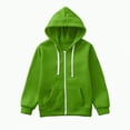 thumbnail image 1 of Caqnni Boys Hoodies For Kids Little Girls Pullover Zip Up Hooded Long Sleeves Sweatshirts Solid Color Casual Fall Winter Coat Long Sleeve Coat for 9-10 Years, 1 of 5