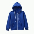 thumbnail image 1 of Caqnni Boys Little Girls Hoodies Hooded Sweatshirts Solid Polar Fleece Jacket Hoodie Classic Full Zipper Top Fall Winter Coat Long Sleeve Coat for 6-7 Years, 1 of 4