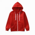 thumbnail image 1 of Caqnni Boys Little Girls Hoodies Hooded Sweatshirts Solid Polar Fleece Jacket Hoodie Classic Full Zipper Top Fall Winter Coat Long Sleeve Coat for 7-8 Years, 1 of 4