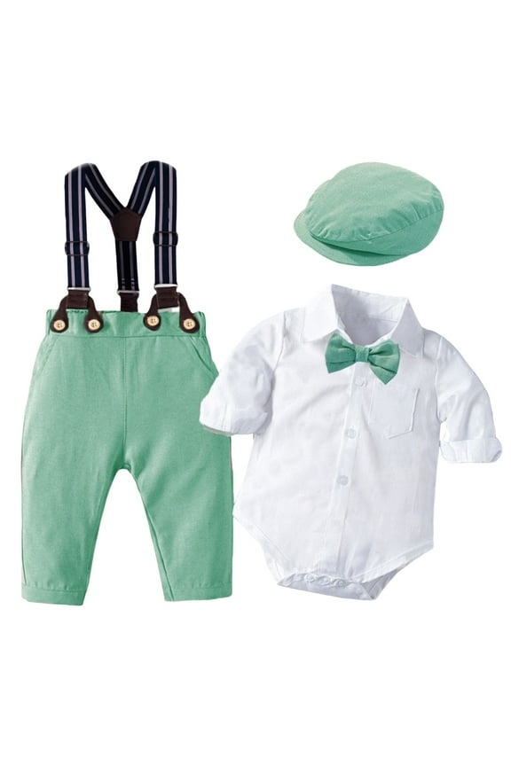 Boys Suit Boys' Suits Kids Ring Bearer Outfit Toddler Suit Set First Communion Suits for Boys Royal (6-12 Months,Z092-Green)