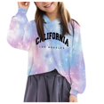 thumbnail image 1 of Caqnni California Letter Graphic Print Cute Hoodies for Teen Girls,Womens Vintage Hooded Sweatshirt with Pocket Cute Loose Pullover Tops (6-7 Years,Light Purple), 1 of 4