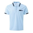 thumbnail image 1 of Caqnni Casual Men's Polo Shirts Short Sleeve Collared Shirts for a Classic Fit (BU2,L), 1 of 4