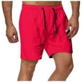 thumbnail image 1 of Caqnni Men's Relaxed Fit Casual Shorts for Outdoor hiking Climbing mountains Leisure Summer Beach (Red,3XL), 1 of 4