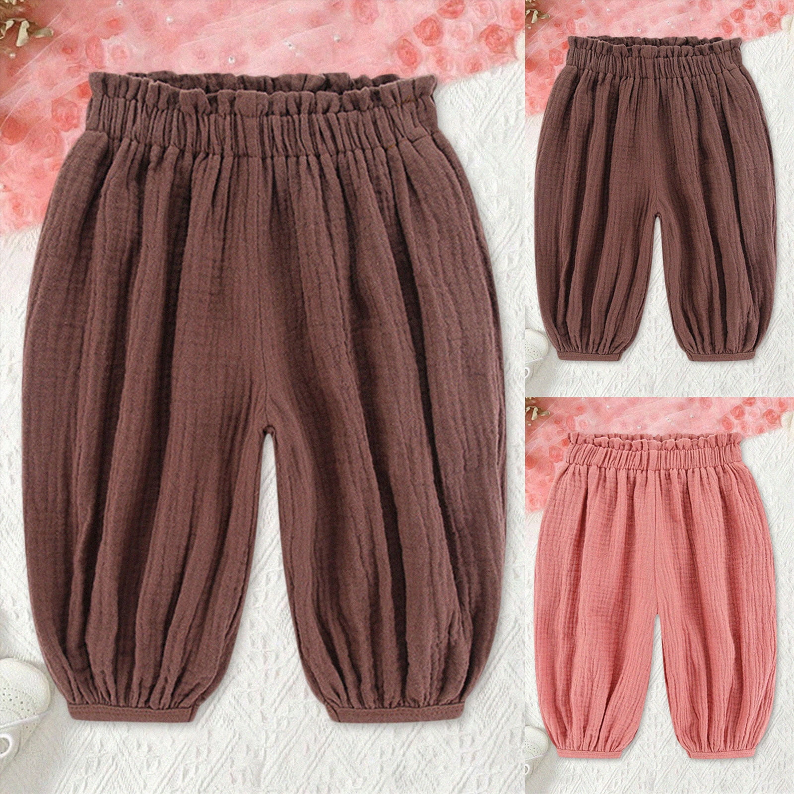 Caqnni Child 5-6 Years Boys Girls Baggy Pants For Toddler Kids Elastic ...