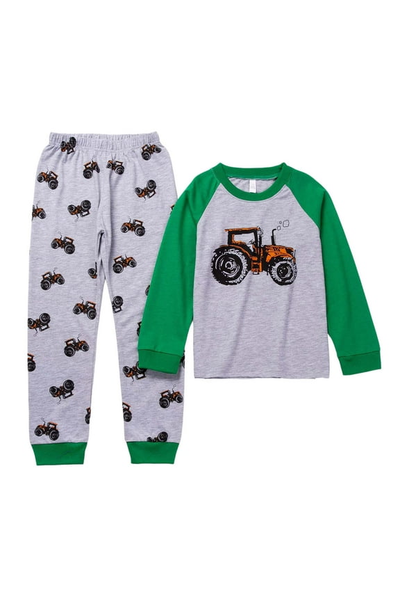 Caqnni Children's Autumn Winter Cartoon Dinosaur Print Long Sleeved Pants Two Piece Set Boys' Casual Fall Winter Outfits Set Pajamas & Dailywear Set For 1t 2t 3t 4t 5t 6t，6-7 Years