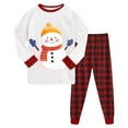 thumbnail image 1 of Caqnni Childrens Christmas Set Toddler Boy Girl Outfits Kids Christmas Pajamas Cotton Long Sleeve Matching Holiday Pjs Set Toddler Boy Girls Kids Xmas Jammies(6-7 Years,Brick Red), 1 of 8