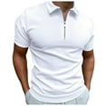 thumbnail image 1 of Caqnni Classic Men's Polo Shirts Soft and Comfortable Short Sleeve Collared Shirts (White,M), 1 of 5