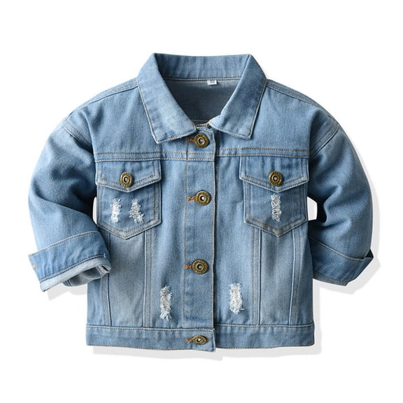 Caqnni Coats for Girls Jeans Button Pocket Kids Coat Jacket Boys Toddler Down Denim Girls Coat&jacket (Blue,70)