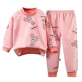 thumbnail image 1 of Caqnni Cute Baby Girl Clothes Long Sleeve Print Sweatshirt Top and Pants Set Toddler Girl Fall Outfits Loungewear 3 6 9 12 18 24 Months 2T 3T(Multicolor,18-24 Months), 1 of 4