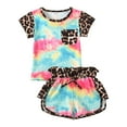 thumbnail image 1 of Caqnni Cute Flower Summer 2Pcs Outfits Set for Toddler Girls – Short Sleeve T-Shirt and Shorts Gift Set Summer 2Pcs Gift Outfits Set T-Shirt Set Blue 5-6 Years, 1 of 9