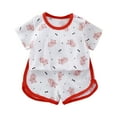 thumbnail image 1 of Caqnni Cute Flower Summer 2Pcs Outfits Set for Toddler Girls – Short Sleeve T-Shirt and Shorts for Gift Summer 2Pcs Gift Outfits Set T-Shirt Set Red 3-4 Years, 1 of 3