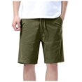 thumbnail image 1 of Caqnni Men's Cotton Casual Bermuda Shorts Drawstring Summer Beach Stretch Twill Chino Golf 9" Shorts Chino Short Classic Cargo Summer Short (34,AG), 1 of 9