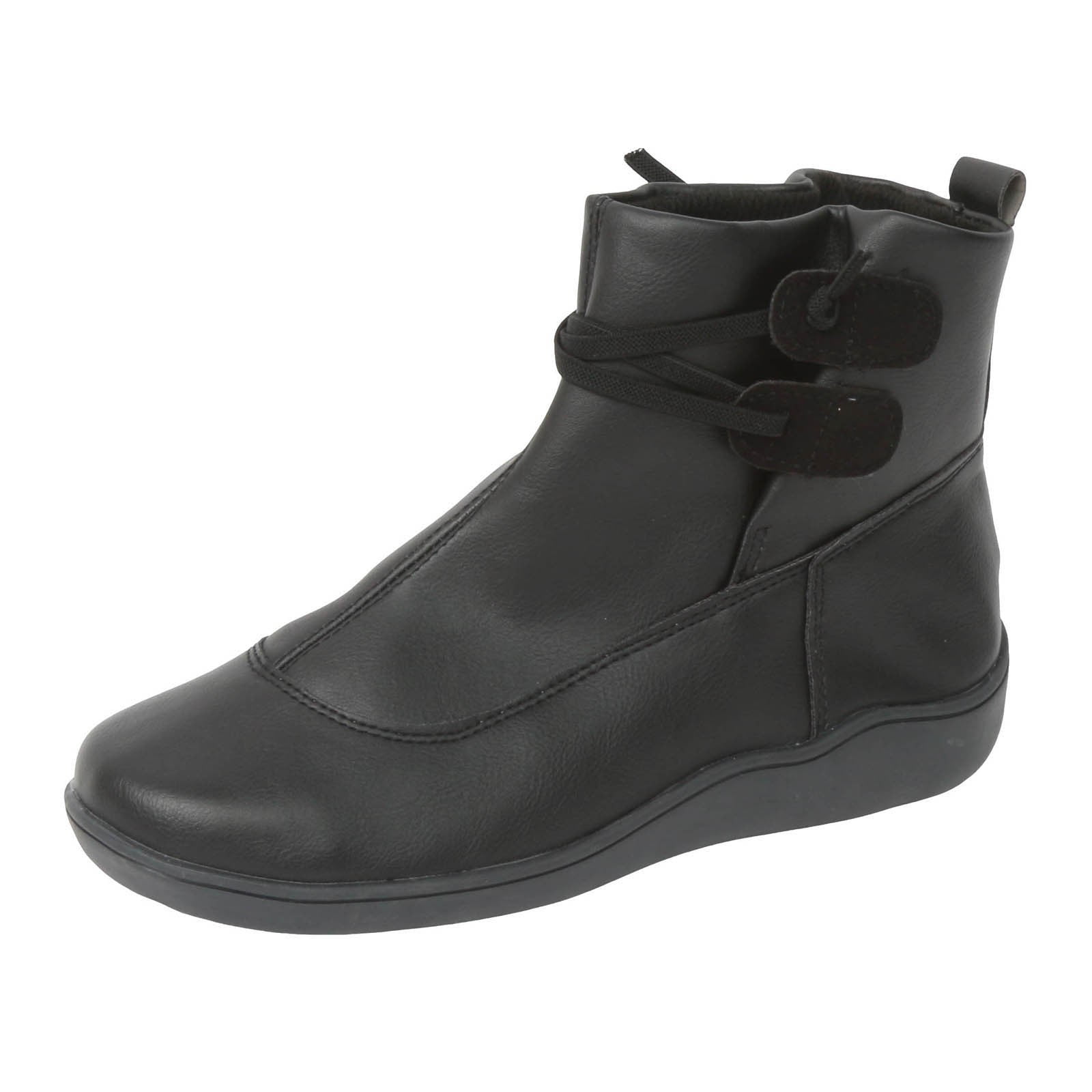 Rvidbe Women's Ankle Boots – Wide Width, Arch Support, Slip-On Wedge Booties With Non-Slip Sole, Vintage Round Toe