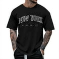 thumbnail image 1 of Caqnni Fashion Athletic T-Shirts Short Sleeve Shirts Workout Crew Neck Solid Color Letter Print Tee Shirt Top (Z03-Black,3XL), 1 of 4