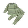 thumbnail image 1 of Caqnni Girl Baby Clothes Toddler Fall Winter Outfits Sweatshirt Pants 2 Piece Set Shirt Sweatpants Suit Homewear 3 6 9 12 18 24 Months 2T 3T(Green,6-12 Months), 1 of 7