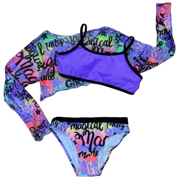 Caqnni Girl Bikini Size Swimsuits Swimsuits Bathing Suits 2 Piece Swimwear Beach Vacation Swimsuit Summer Girls Swimsuits 9-10 Years,Purple